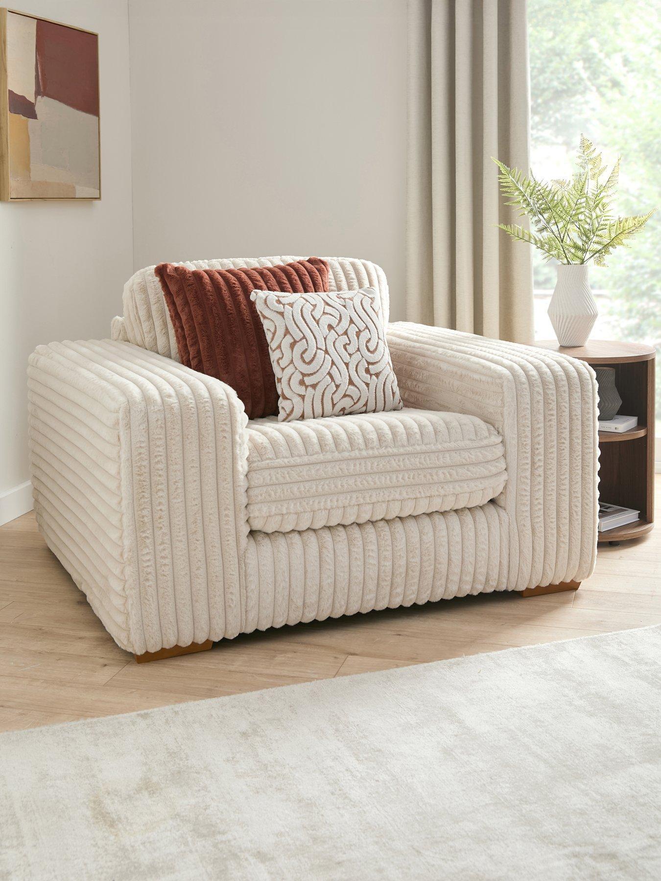 Very Home Cosy Faux Fur Fabric Armchair - Made to order in the UK