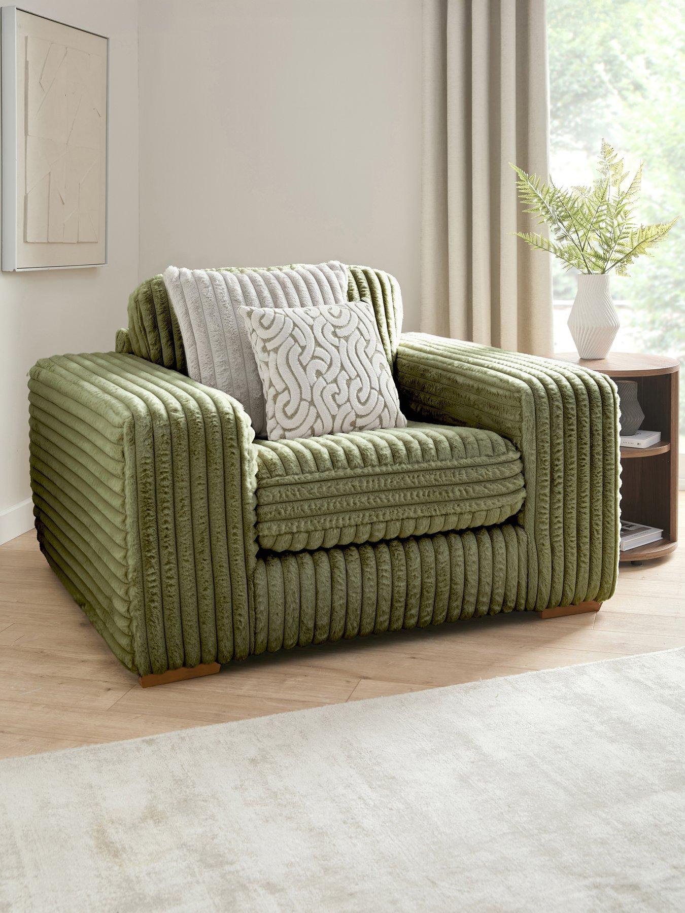 The Very Collection Cosy Faux Fur Fabric Armchair - Made to order in the UK