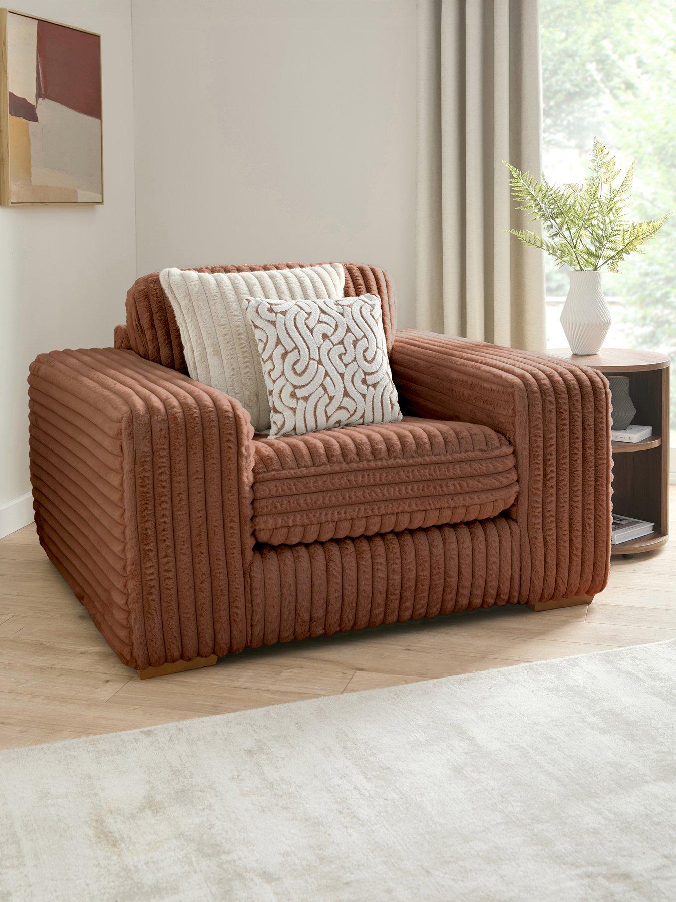 The Very Collection Cosy Faux Fur Fabric Armchair - Made to order in the UK