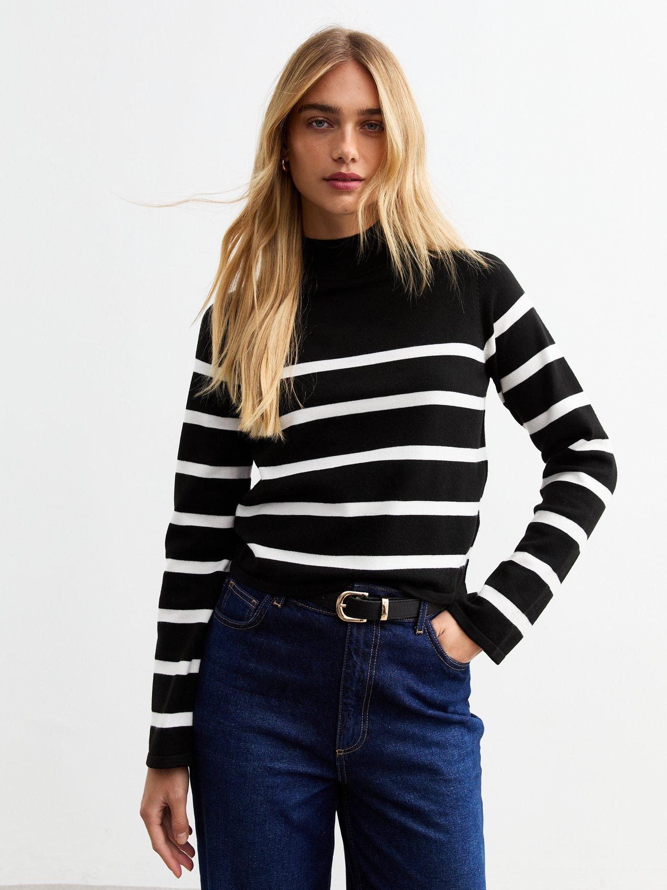 new-look-high-neck-striped-jumper-black