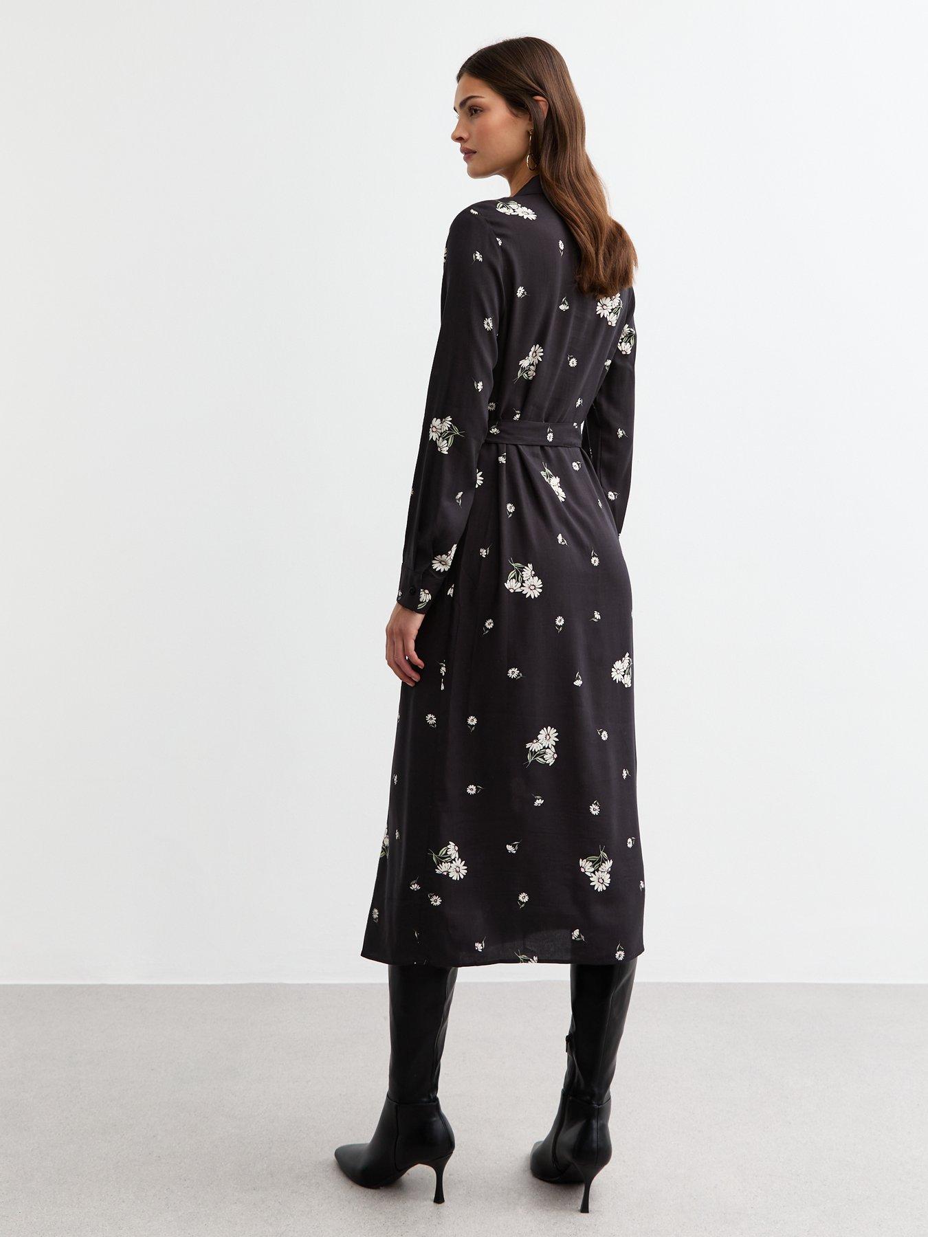 new-look-daisy-print-belted-midi-shirt-dress-blackstillFront