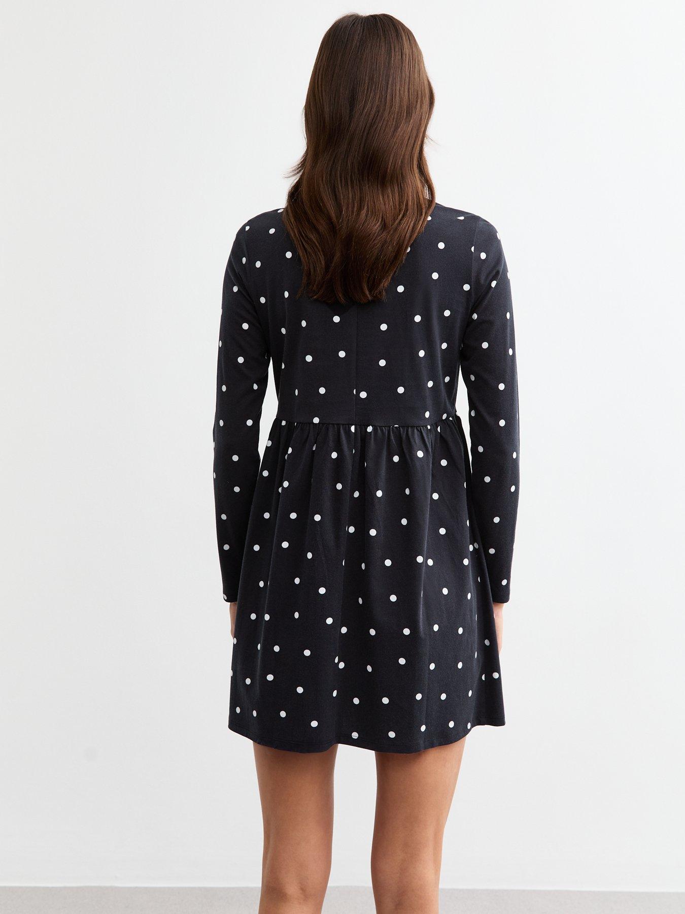 new-look-spotted-mini-smock-dress-blackstillFront