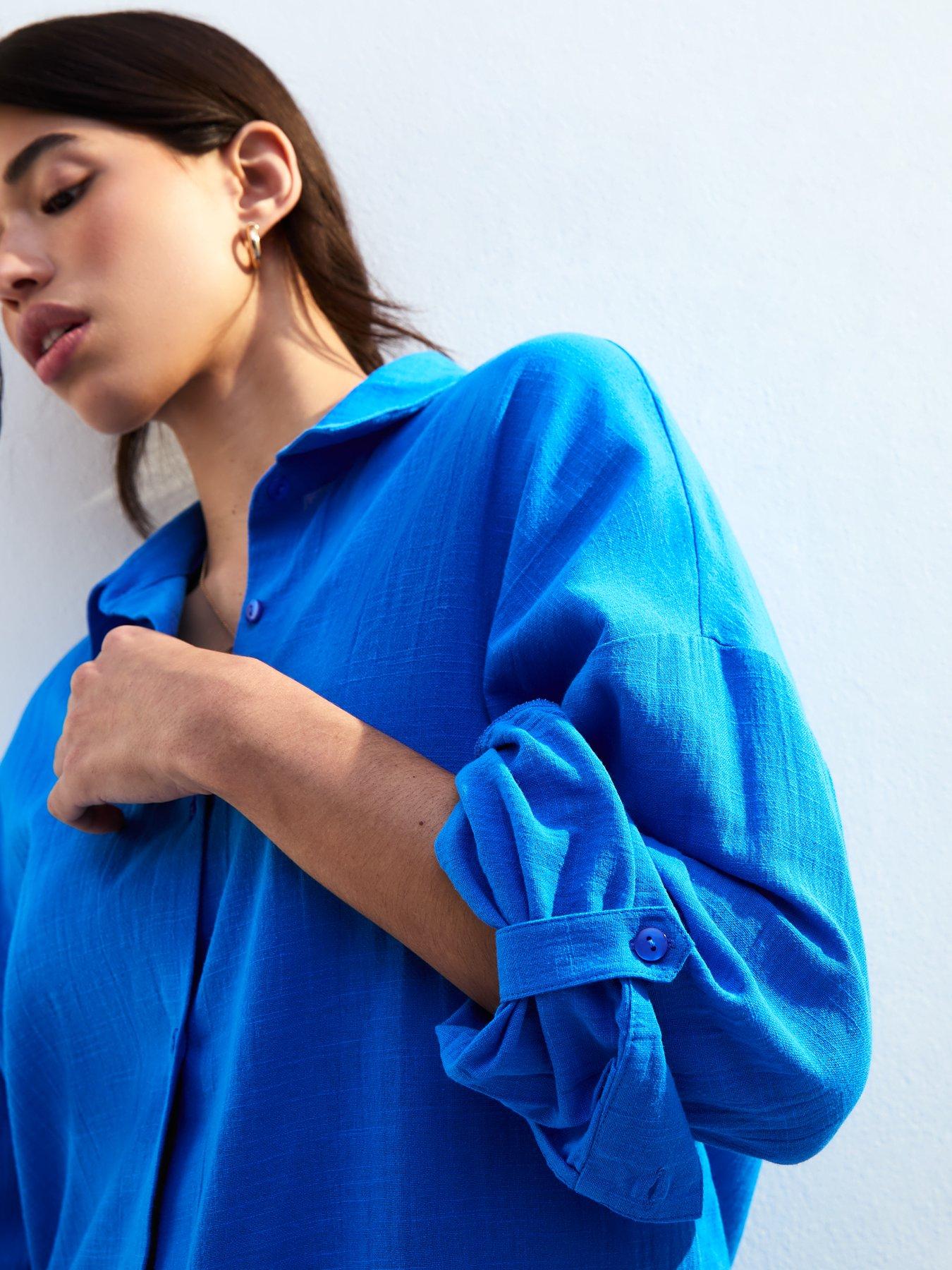 new-look-bright-blue-cover-up-shirtoutfit