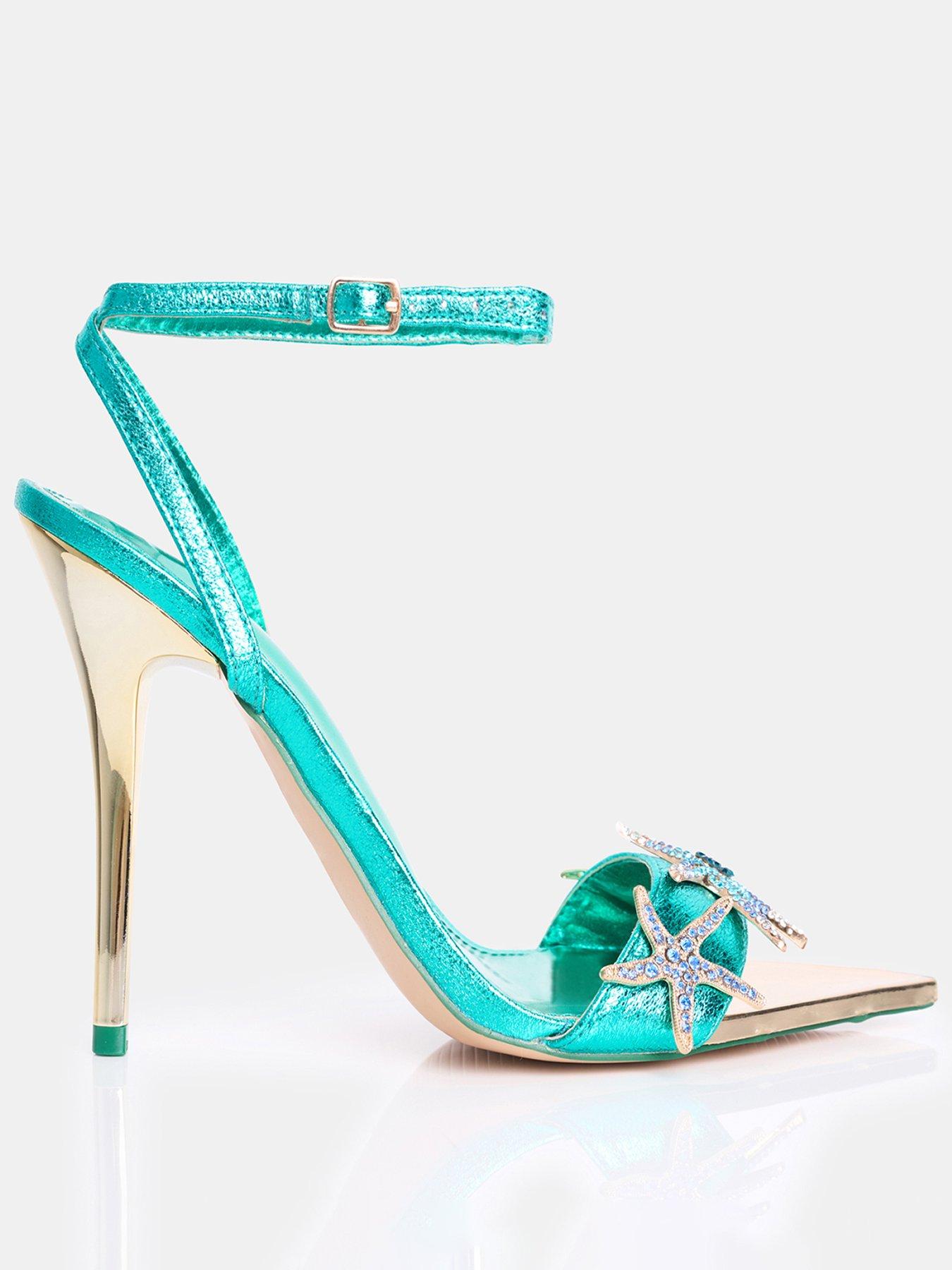 Public Desire Starfish Heel - Turquoise Metallic