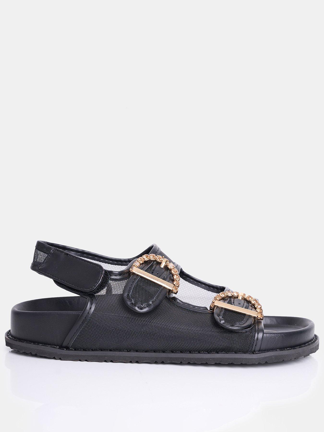 public-desire-fuda-mesh-flat-sandal-blackfront