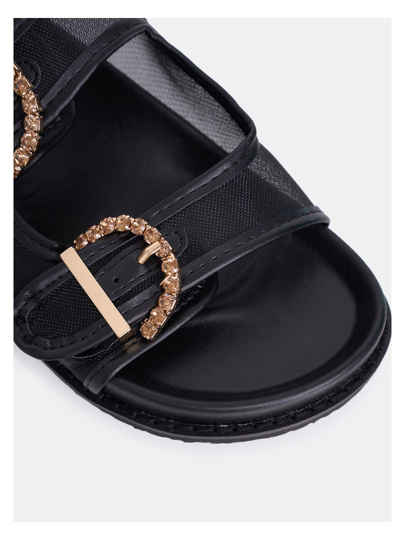 public-desire-fuda-mesh-flat-sandal-blackoutfit