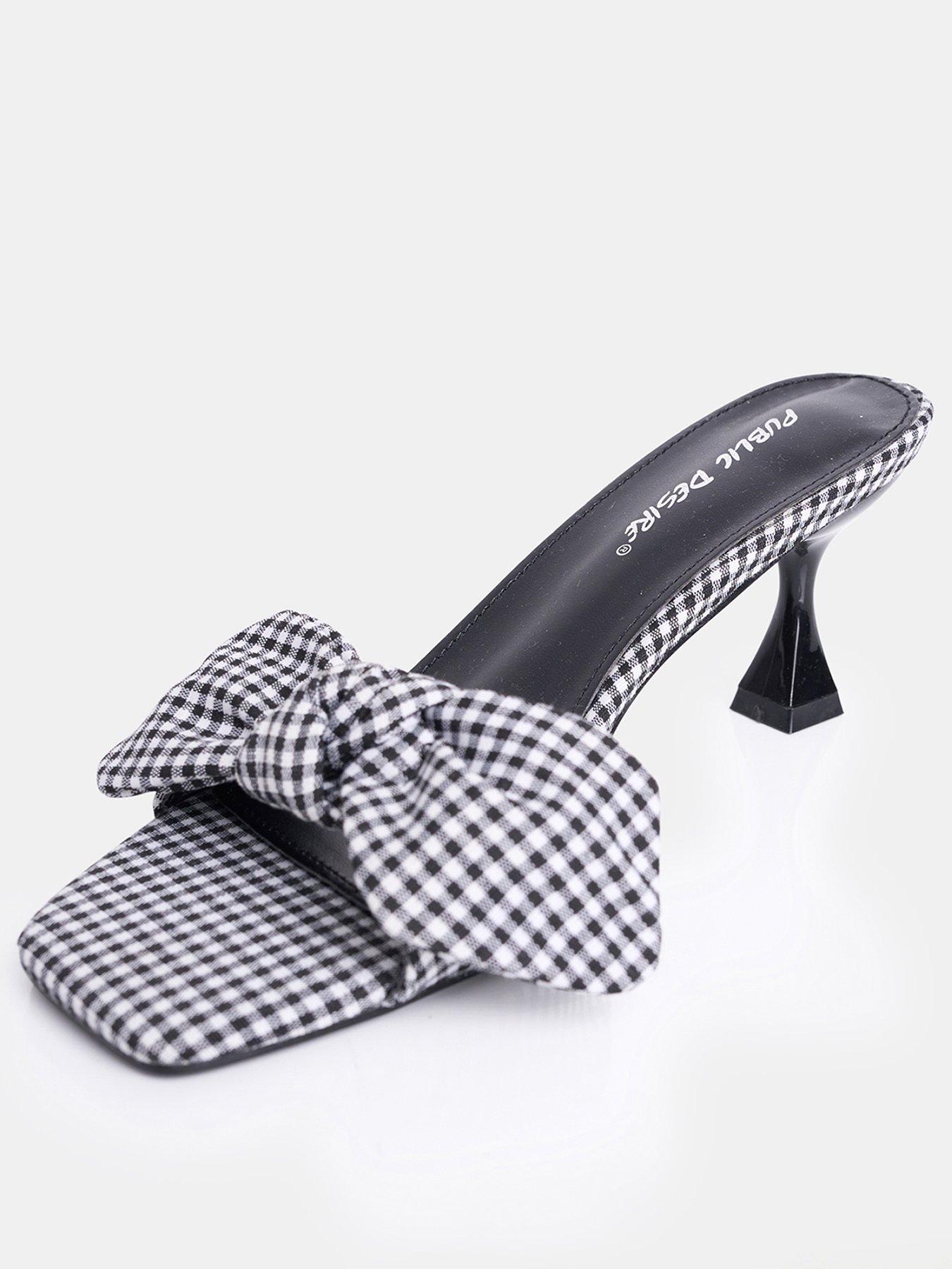 Image 2 of 4 of Public Desire Soleil Gingham Mules - Mono