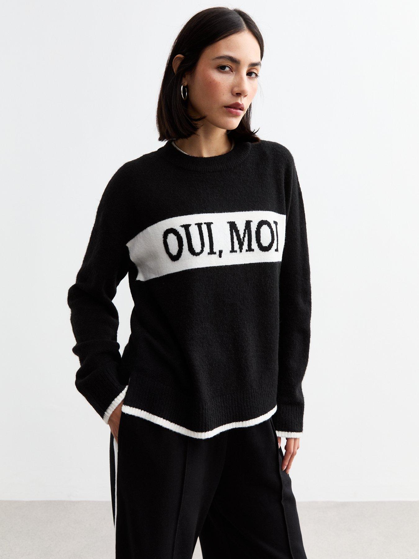 new-look-oui-moi-slogan-cew-neck-jumper-black