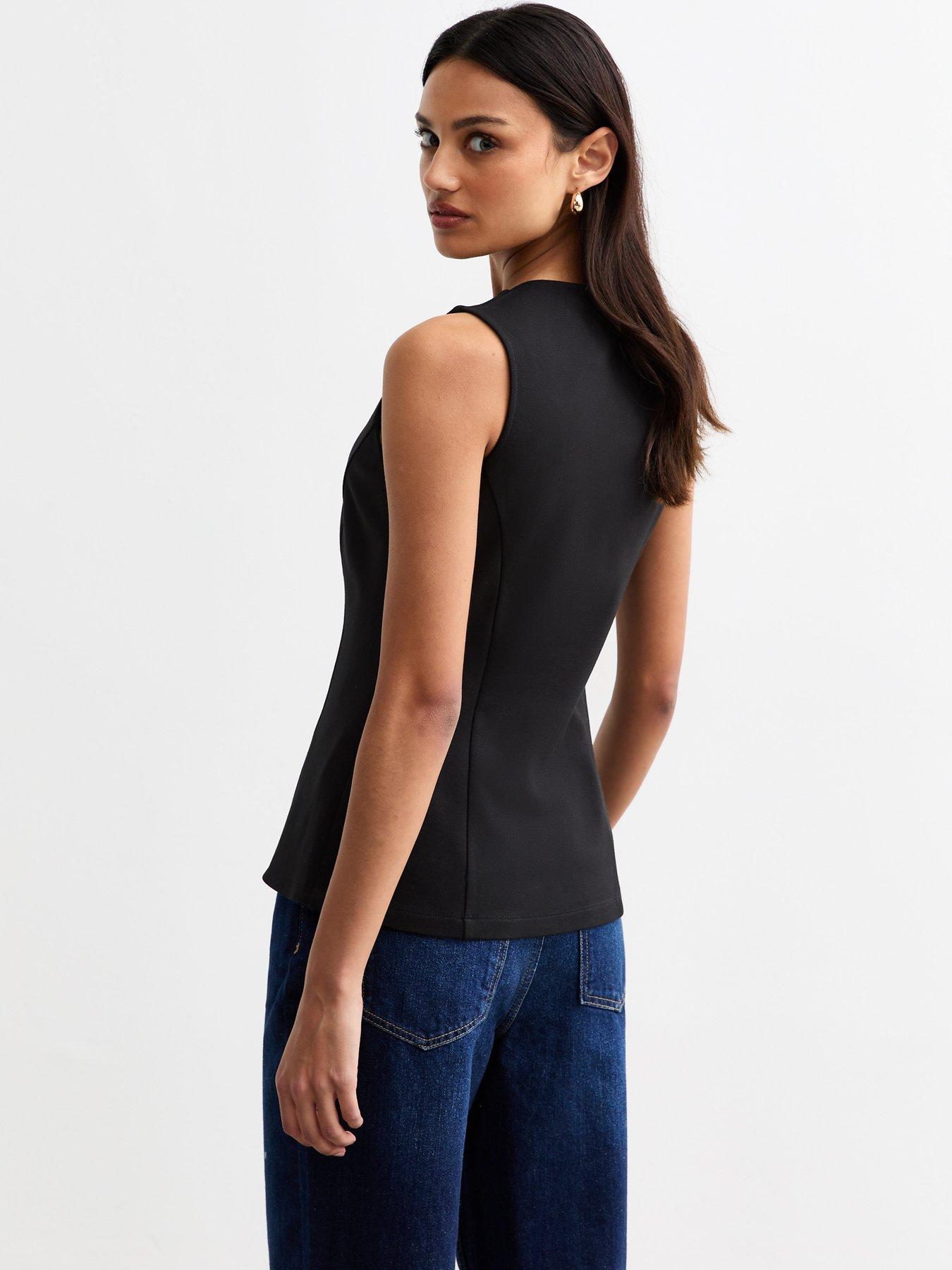 new-look-buttoned-crew-neck-ponte-waistcoat-blackstillFront