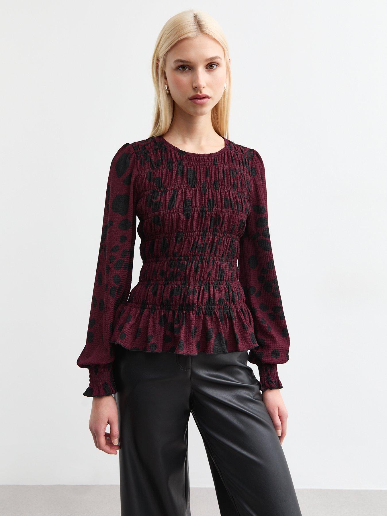 new-look-shirred-peplum-top-print