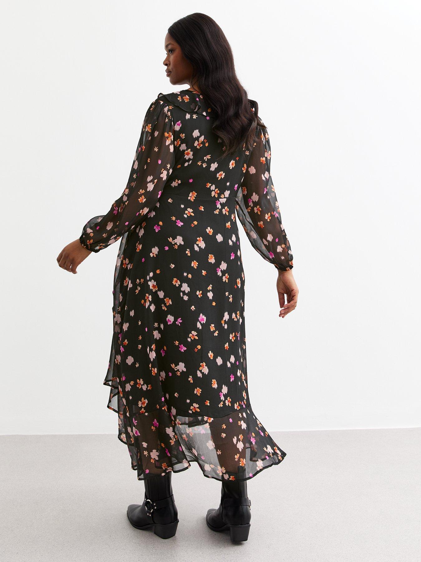 new-look-curves-black-floral-print-chiffon-wrap-midi-dressstillFront