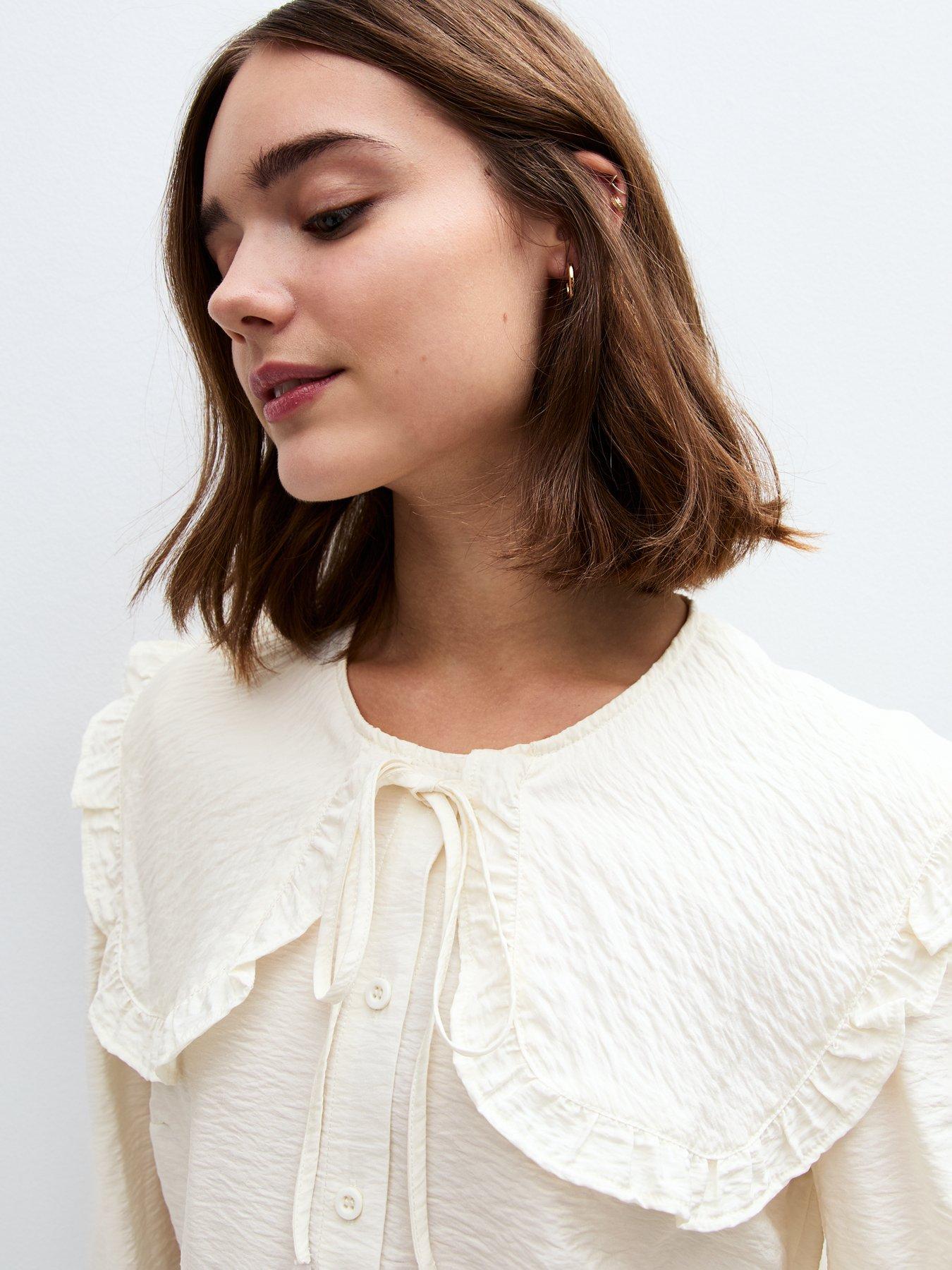 new-look-frill-collar-long-sleeve-shirt-creamoutfit