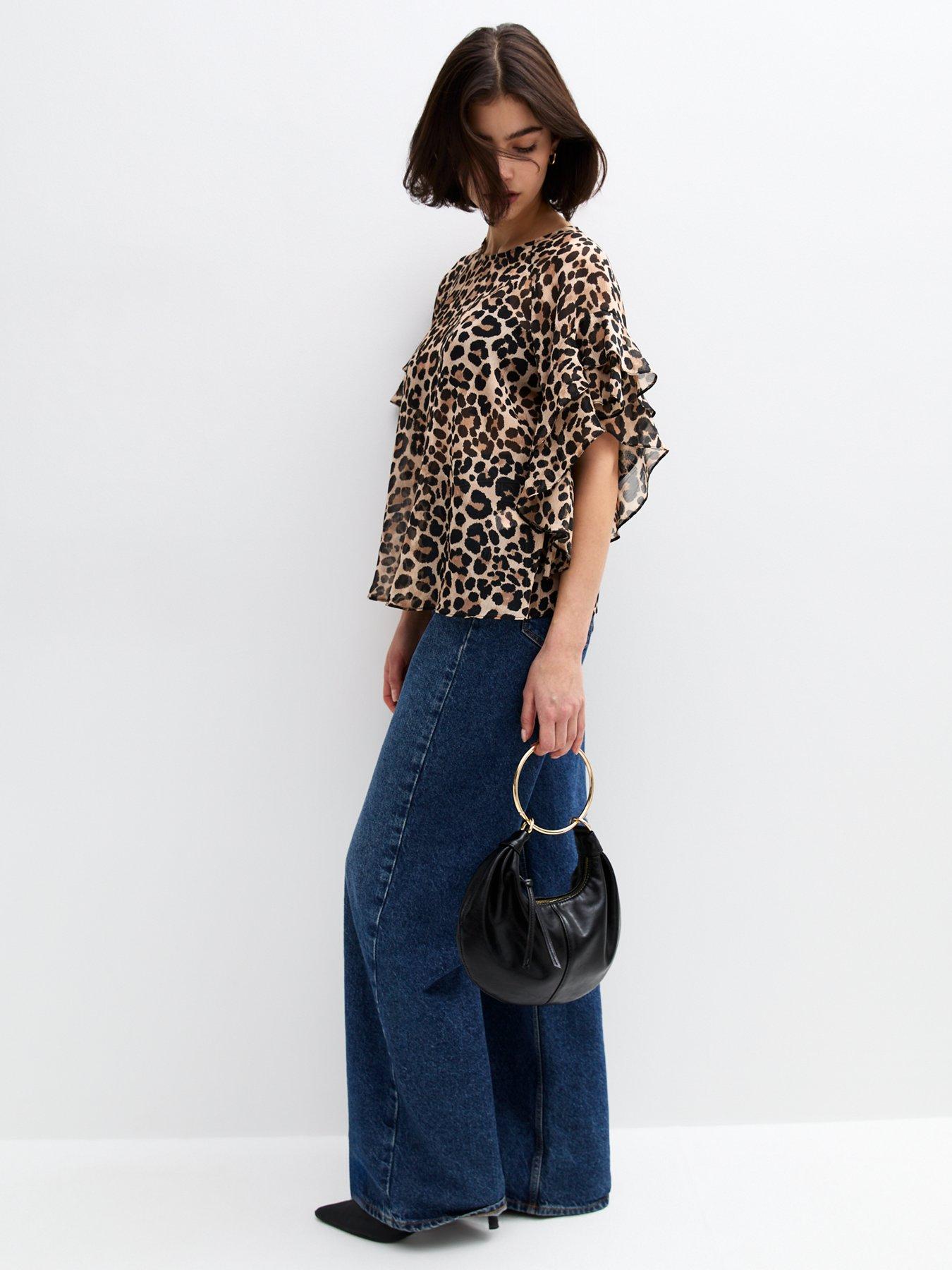 new-look-brown-leopard-print-frill-sleeve-blouseback