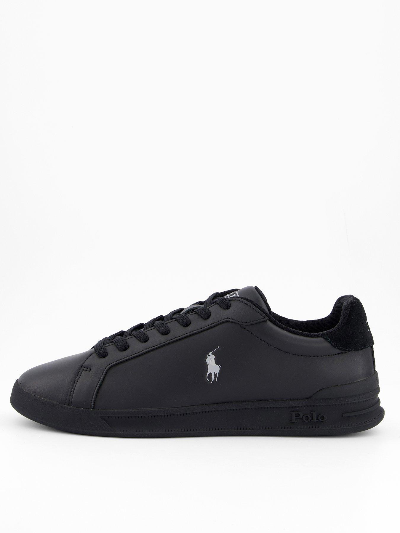 Image of Polo Ralph Lauren Polo Ralph Lauren Heritage Court Leather Trainers - Black