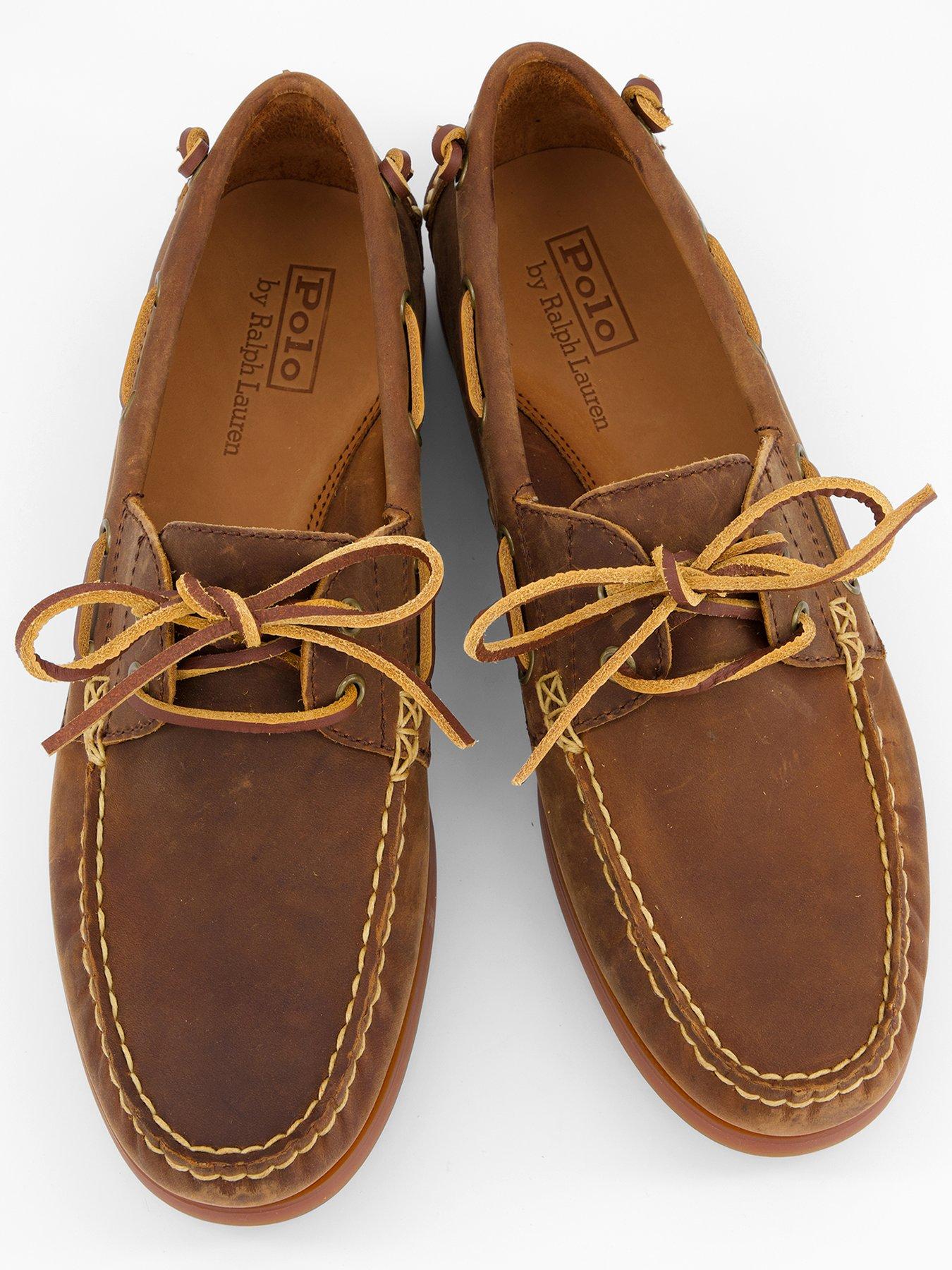 Polo Ralph Lauren Merton Leather And Suede Boat Shoes Brown