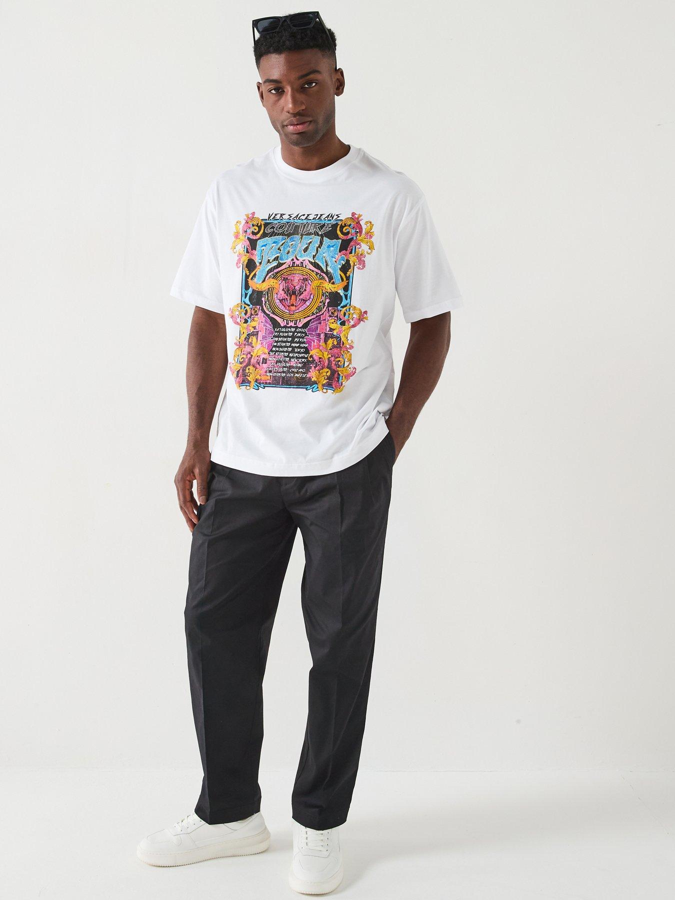 Image 3 of 5 of Versace Jeans Couture Graphic Print T-Shirt - White