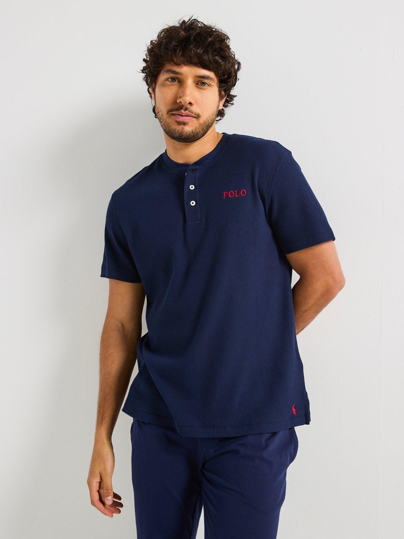 Image 1 of 4 of Polo Ralph Lauren Loungewear Henley T-Shirt - Navy