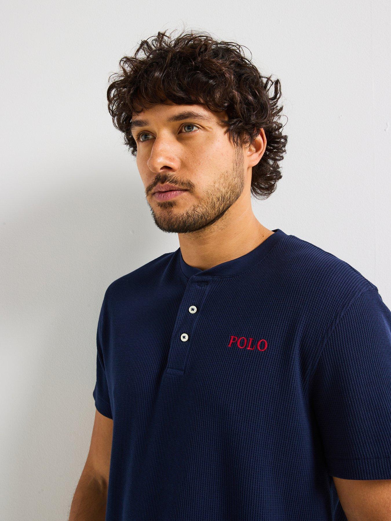 Image 4 of 4 of Polo Ralph Lauren Loungewear Henley T-Shirt - Navy