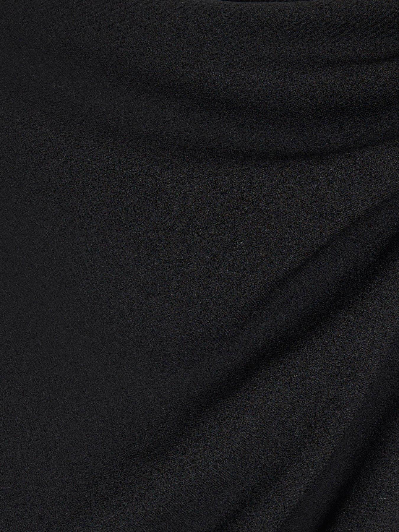 Image 6 of 6 of River Island Drape Asymmetric Dress - Black