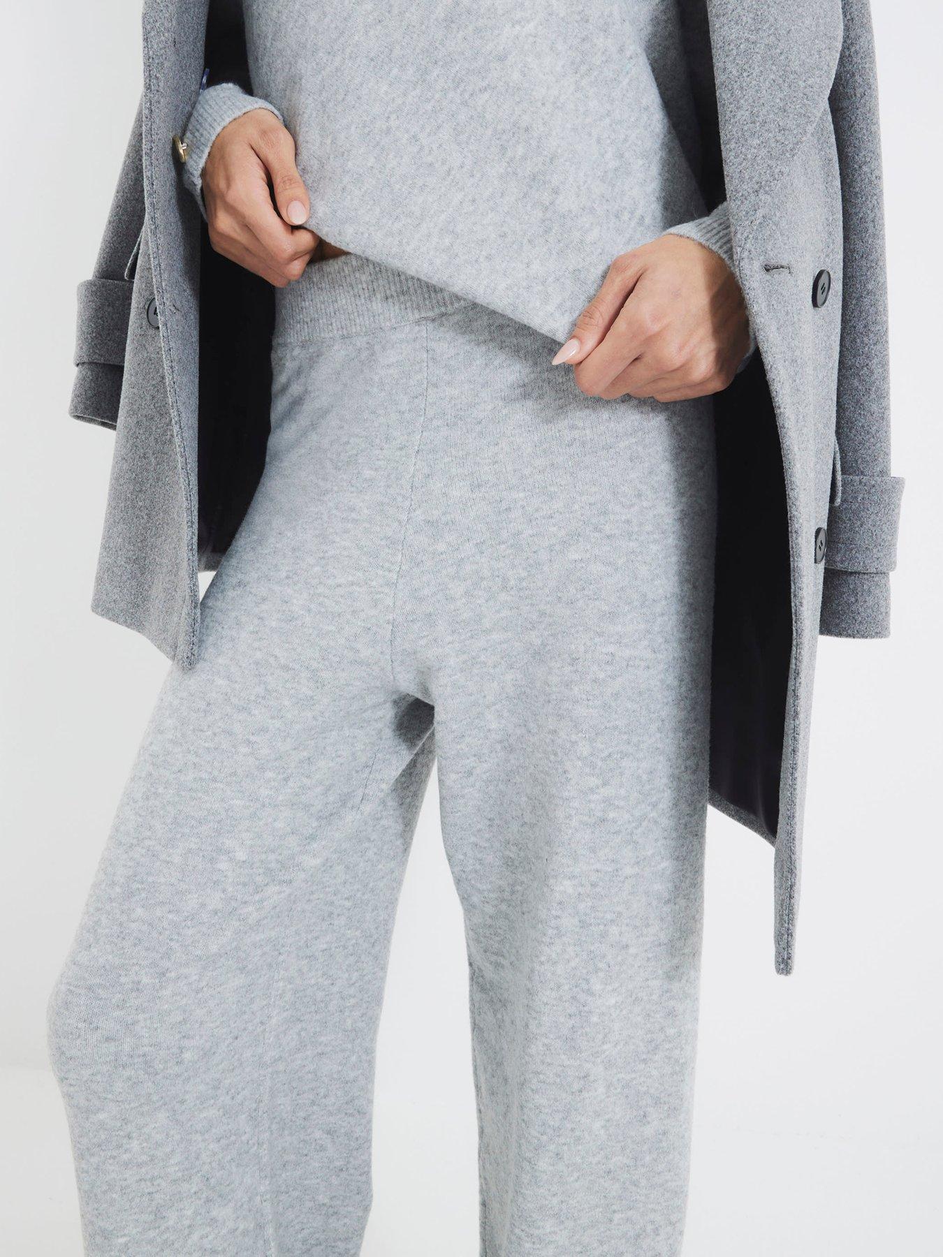 Image 4 of 6 of River Island Knit Wide Leg Trouser - Grey