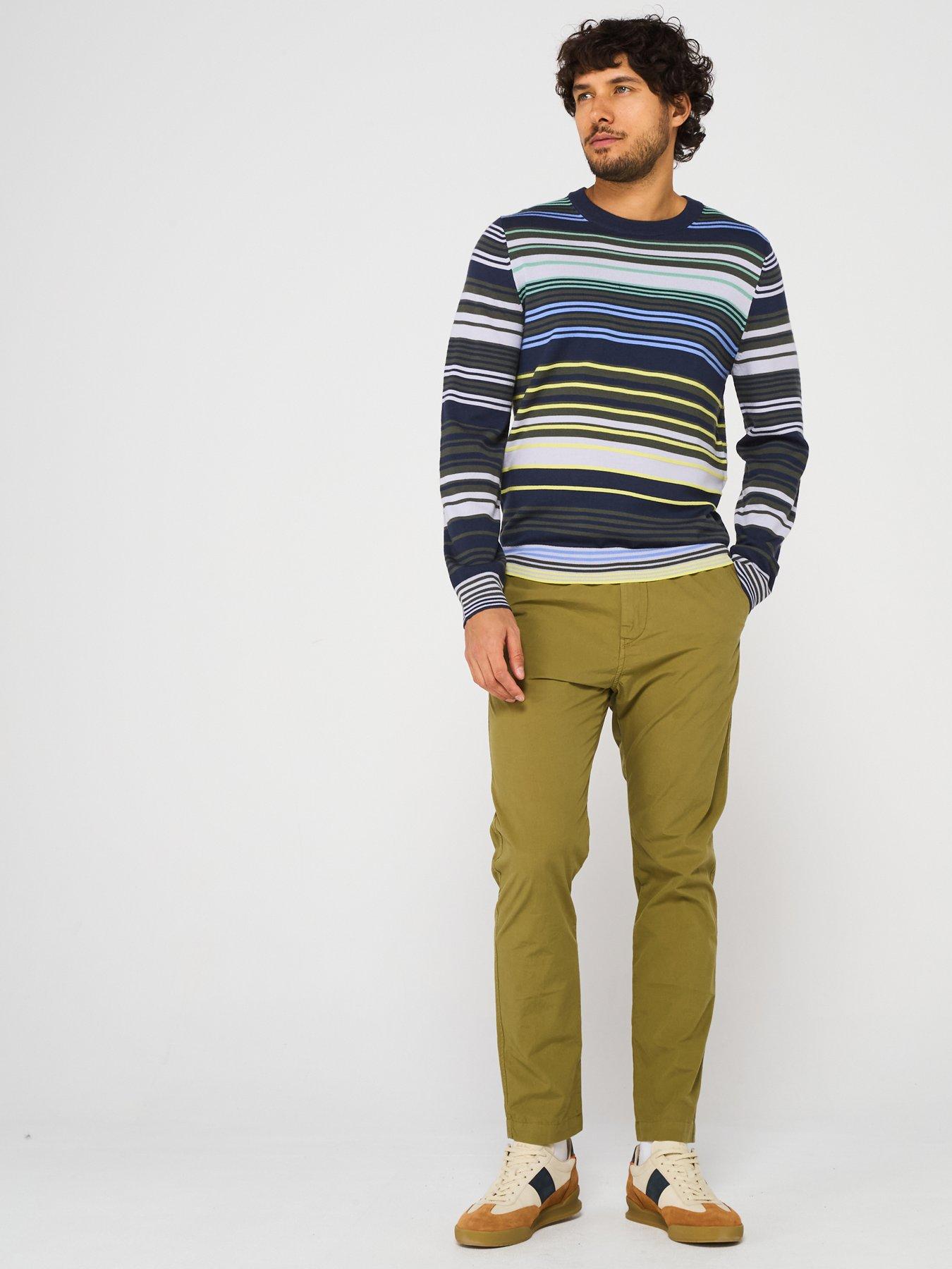 Image 3 of 5 of PS PAUL SMITH Striped Merino Wool Sweater - Blue