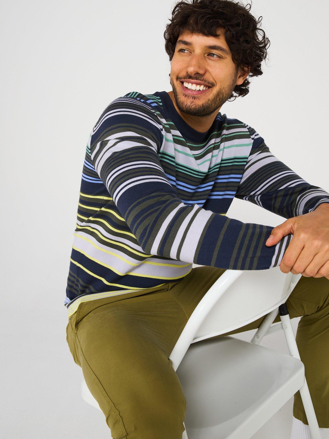 Image 5 of 5 of PS PAUL SMITH Striped Merino Wool Sweater - Blue