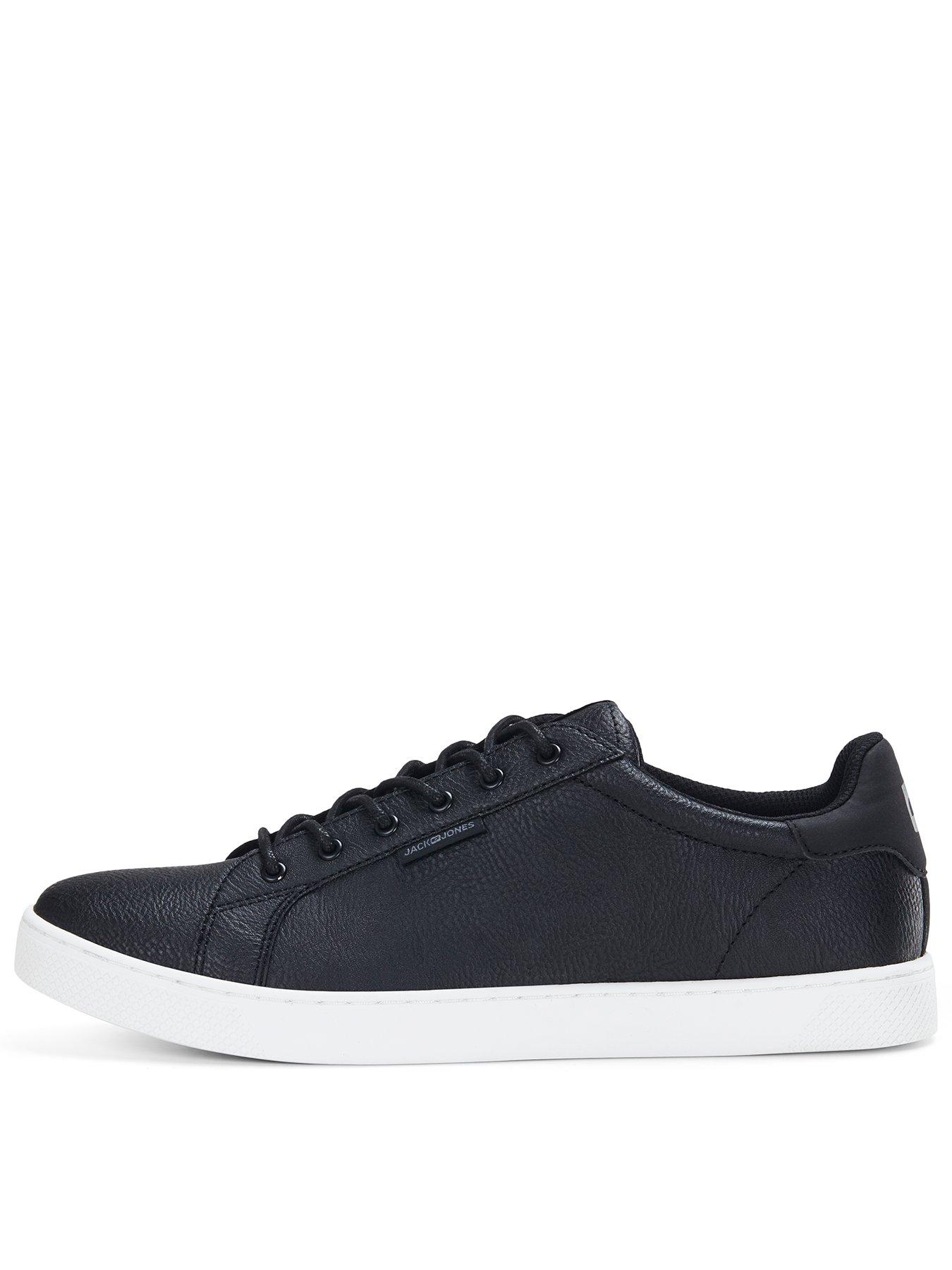 Image 1 of 6 of Jack & Jones &amp;Amp; Faux Leather Lace Up Trainers - Black