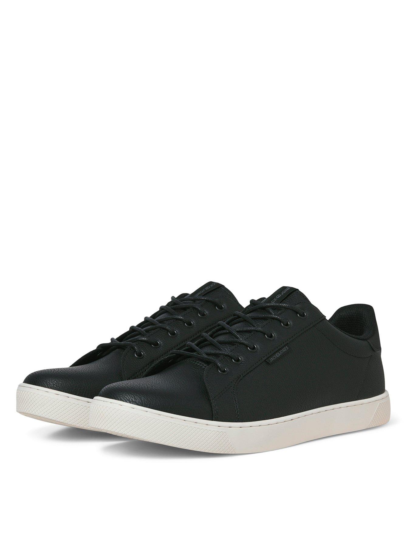 Image 2 of 6 of Jack & Jones &amp;Amp; Faux Leather Lace Up Trainers - Black