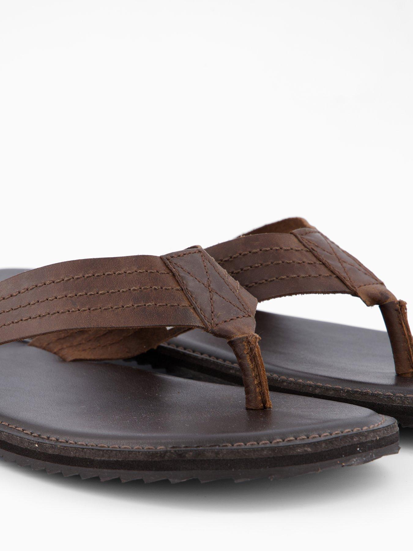 Image 5 of 6 of Jack & Jones Ashton Leather Sandals - Brown Stone