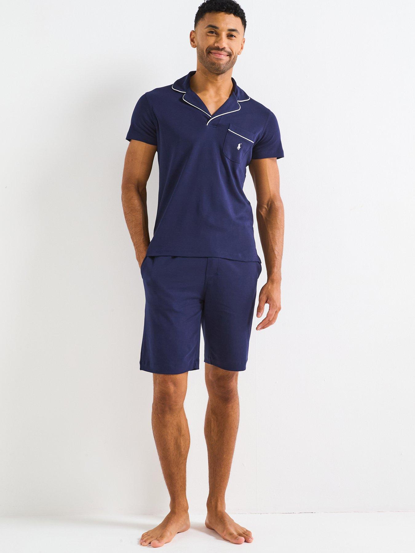 undefined Polo Ralph Lauren Pipe Trim Pyjama Set - Navy