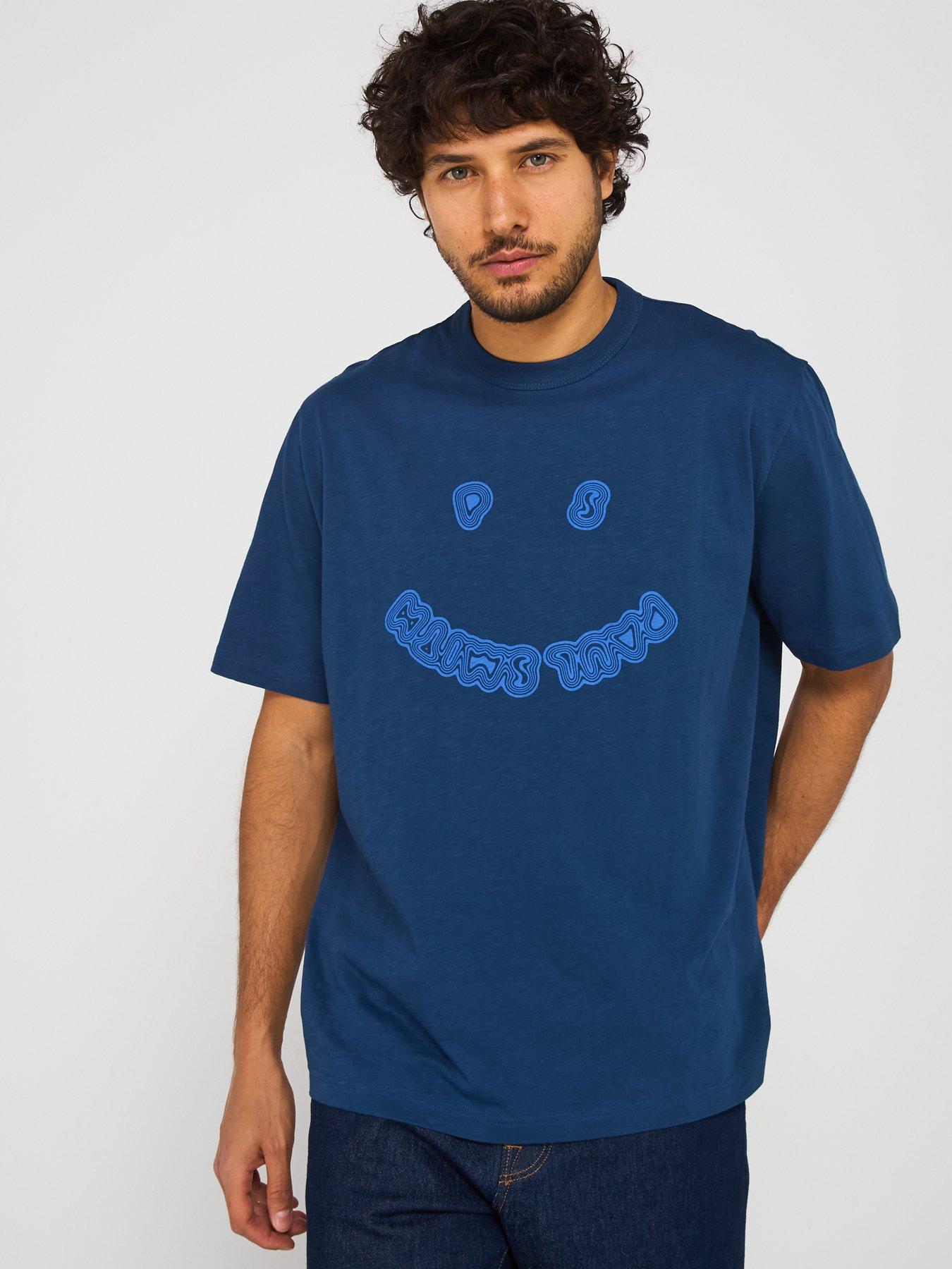 Image of PS PAUL SMITH Short Sleeve Happy Logo T-Shirt - Blue