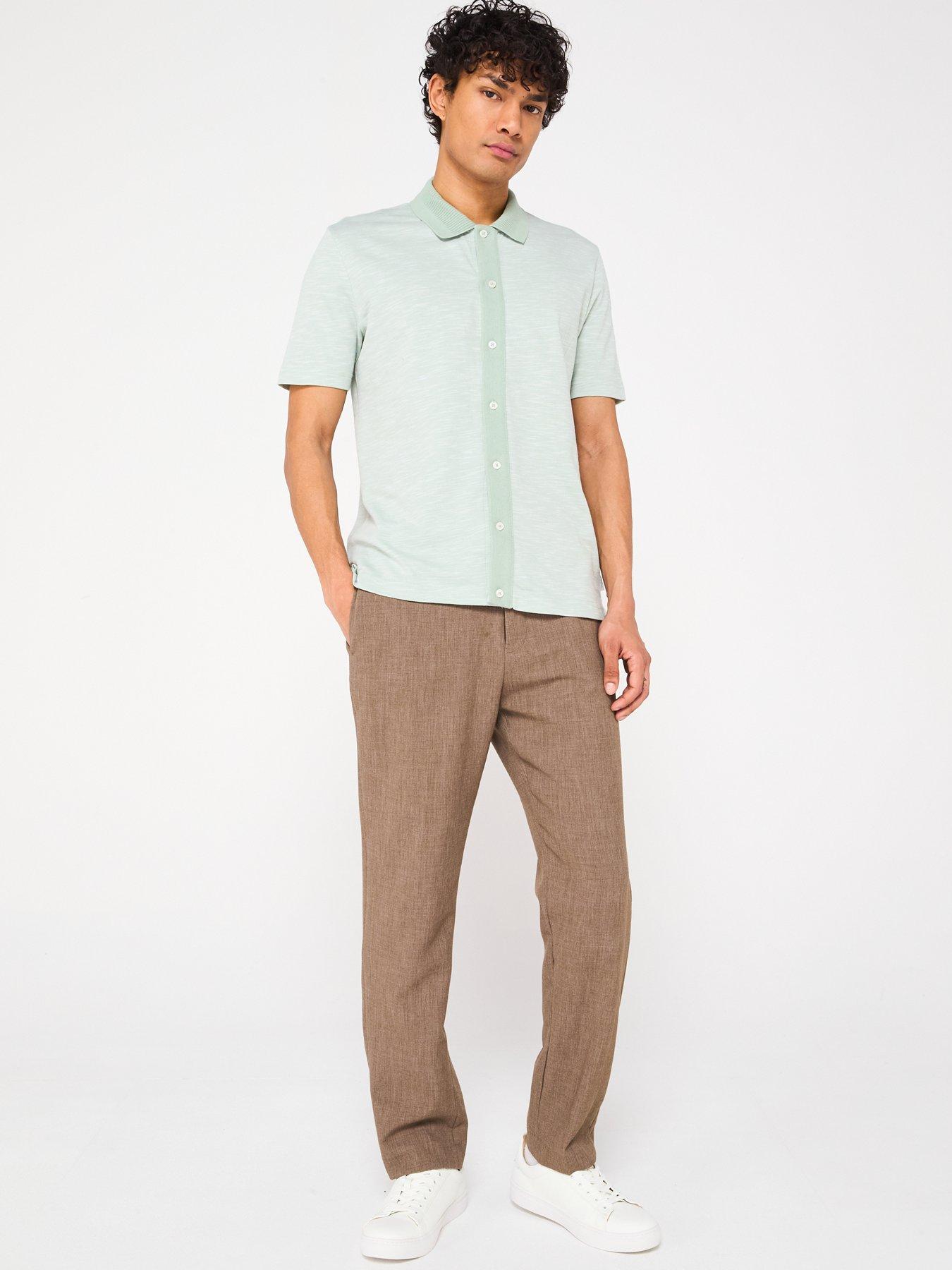Image 3 of 4 of PS PAUL SMITH Short Sleeve Knitted Button Front Polo Shirt - Green