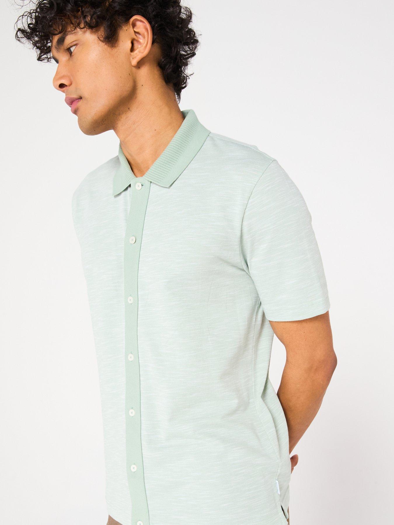 Image 4 of 4 of PS PAUL SMITH Short Sleeve Knitted Button Front Polo Shirt - Green