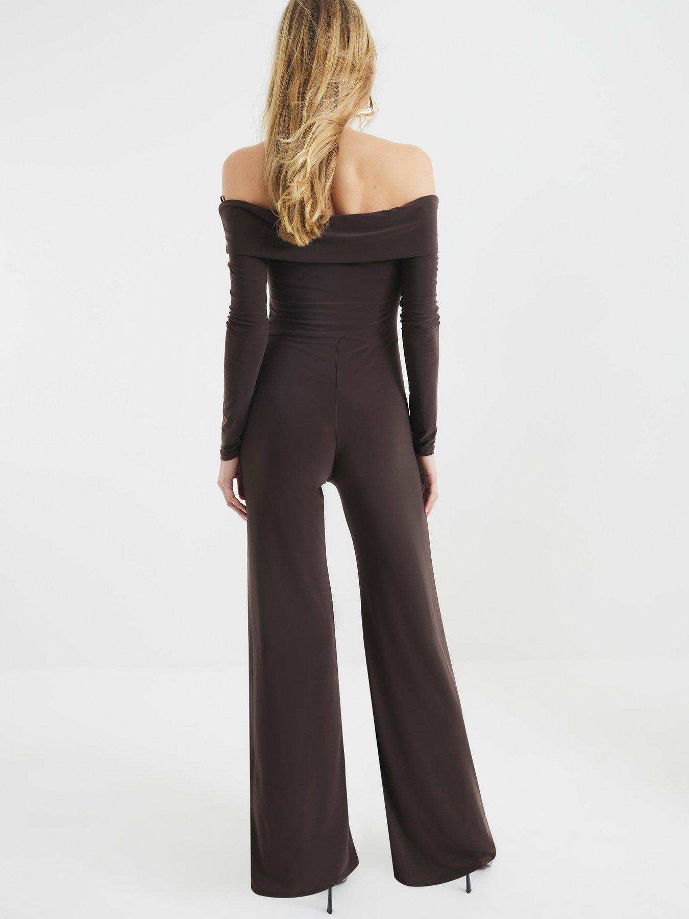 river-island-bardot-twist-jumpsuit-brownstillFront