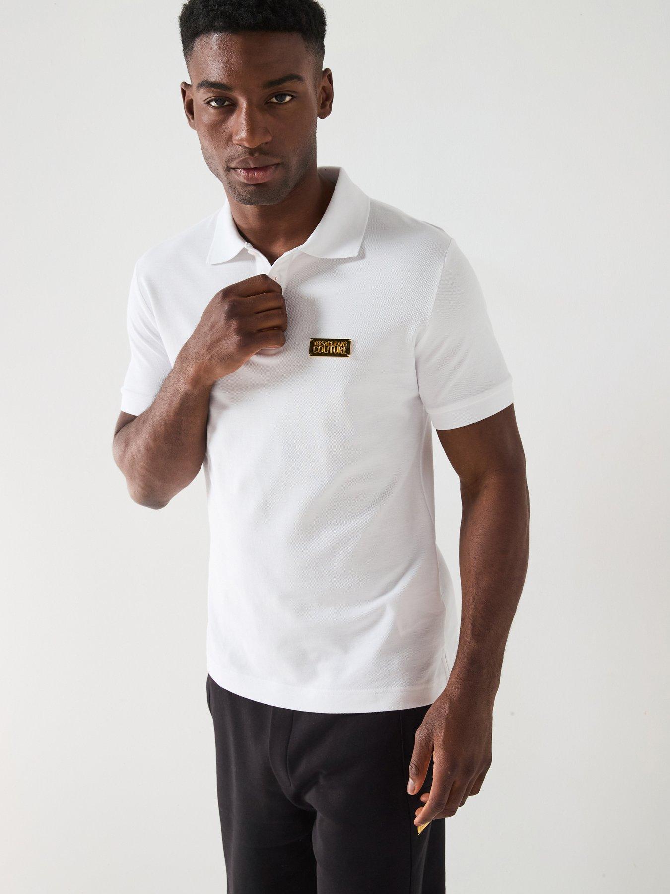 Image 1 of 4 of Versace Jeans Couture Placket Polo Shirt - White