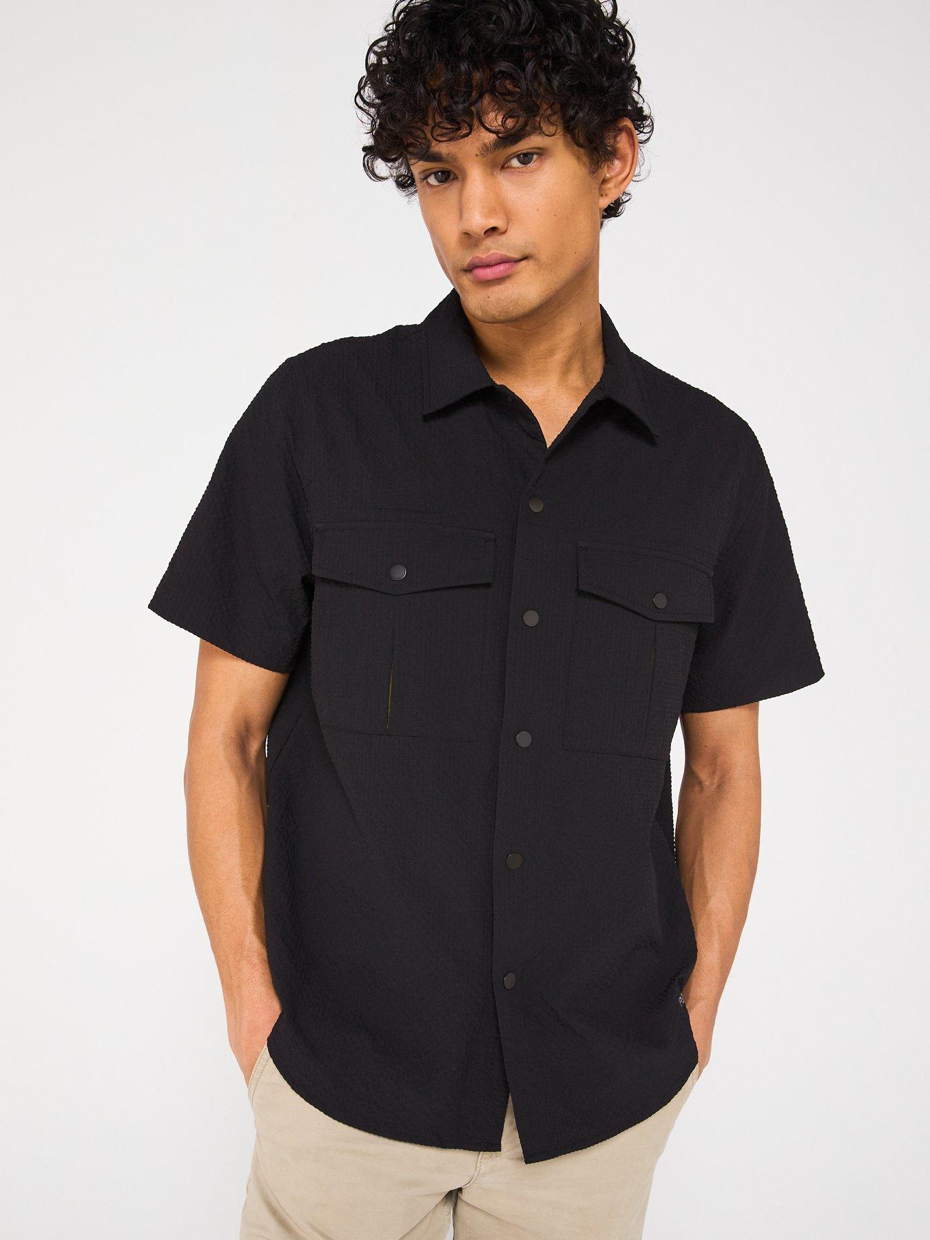 Image 1 of 5 of PS PAUL SMITH Short Sleeve Utility Shirt - Black