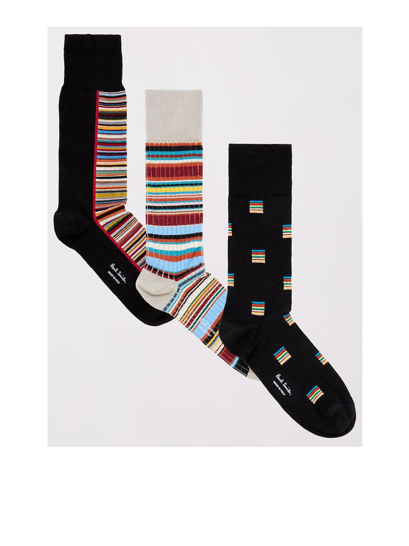 Image 1 of 5 of PS PAUL SMITH Men's Signature 3 Pack Crew Socks - Multi
