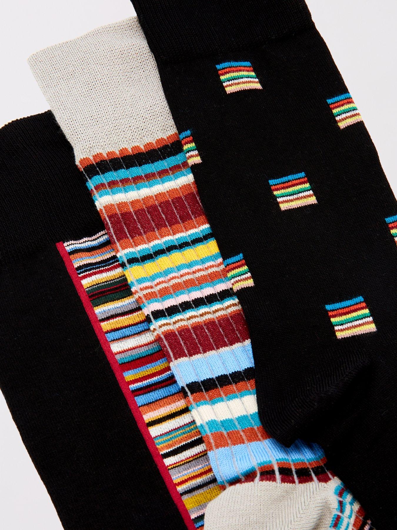 Image 4 of 5 of PS PAUL SMITH Men's Signature 3 Pack Crew Socks - Multi