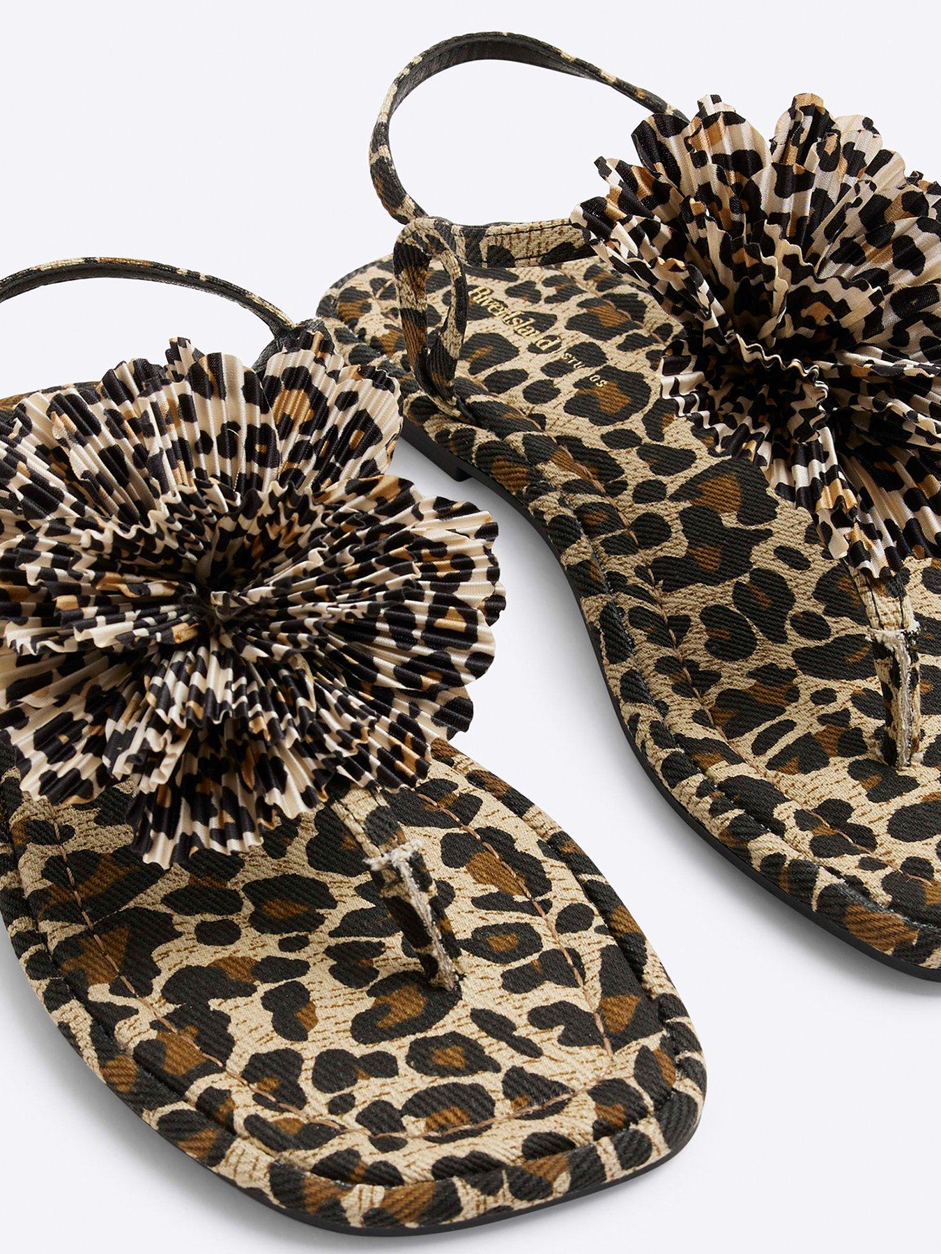 Image 5 of 6 of River Island Flower Detail Sandal - Brown