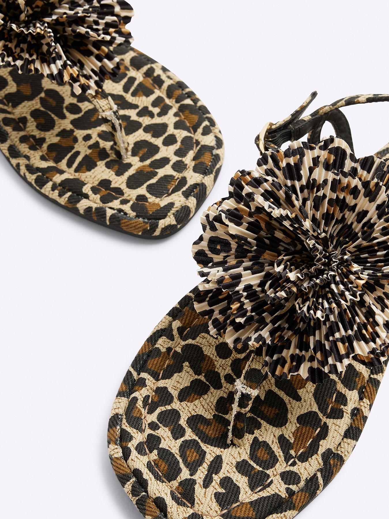 Image 6 of 6 of River Island Flower Detail Sandal - Brown