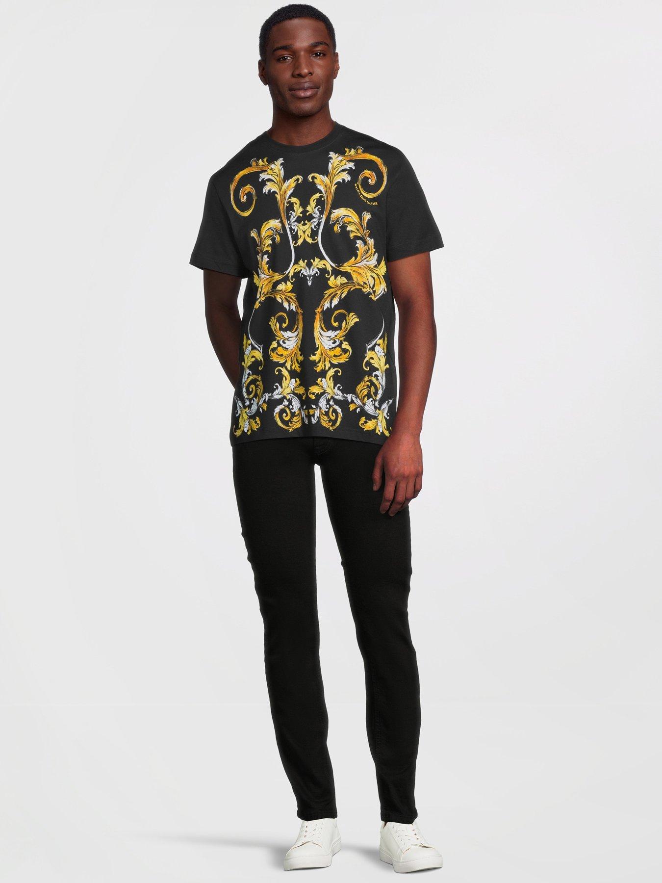 Image 3 of 5 of Versace Jeans Couture Barocco Print T-Shirt - Black