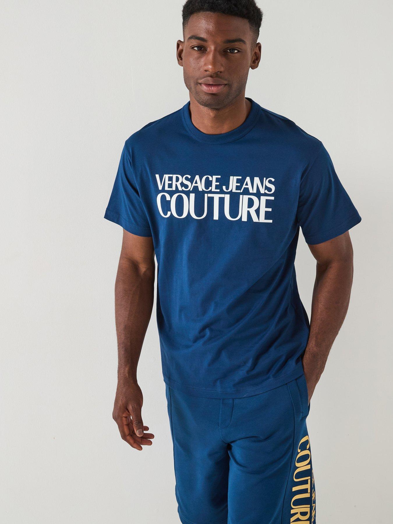 Versace Jeans Couture Institutional Rubberised Logo T-Shirt - Dark Blue