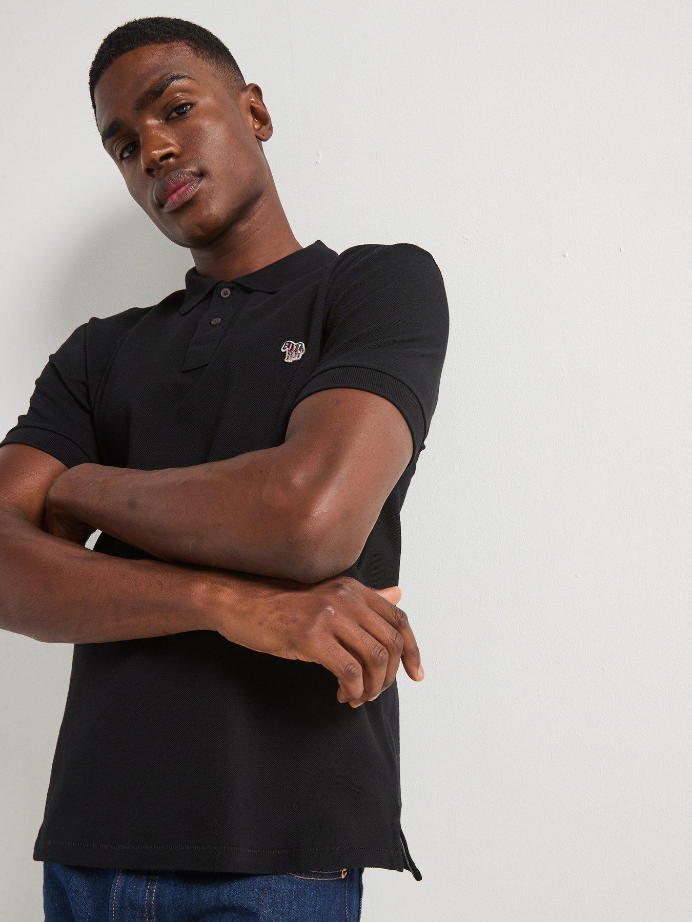 PS PAUL SMITH Regular Fit Short Sleeve Zebra Logo Polo Shirt - Black