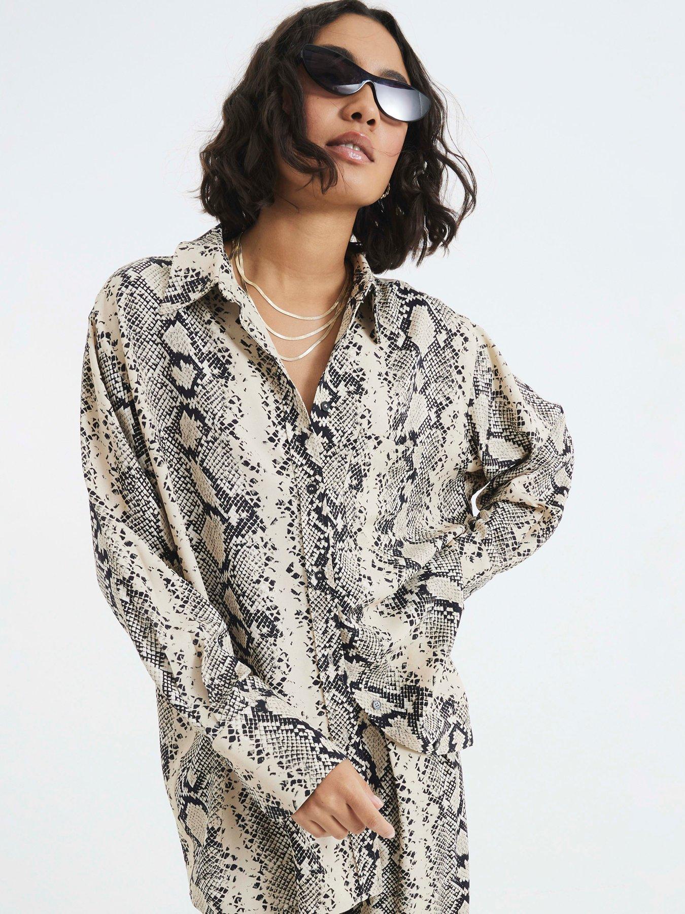 river-island-oversized-snake-print-shirt-cream