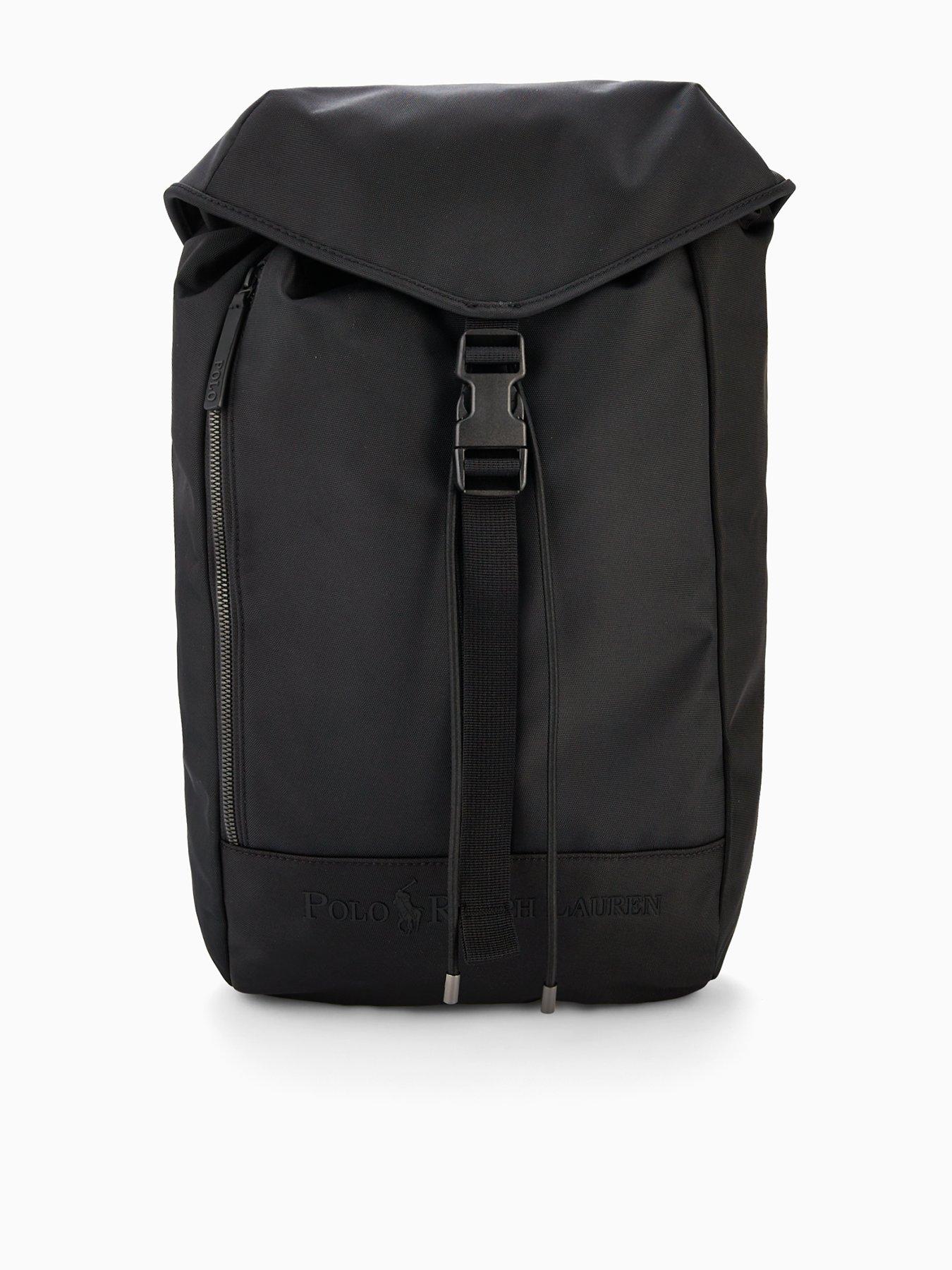 Image 1 of 4 of Polo Ralph Lauren Large Buckle Logo Backpack - Black