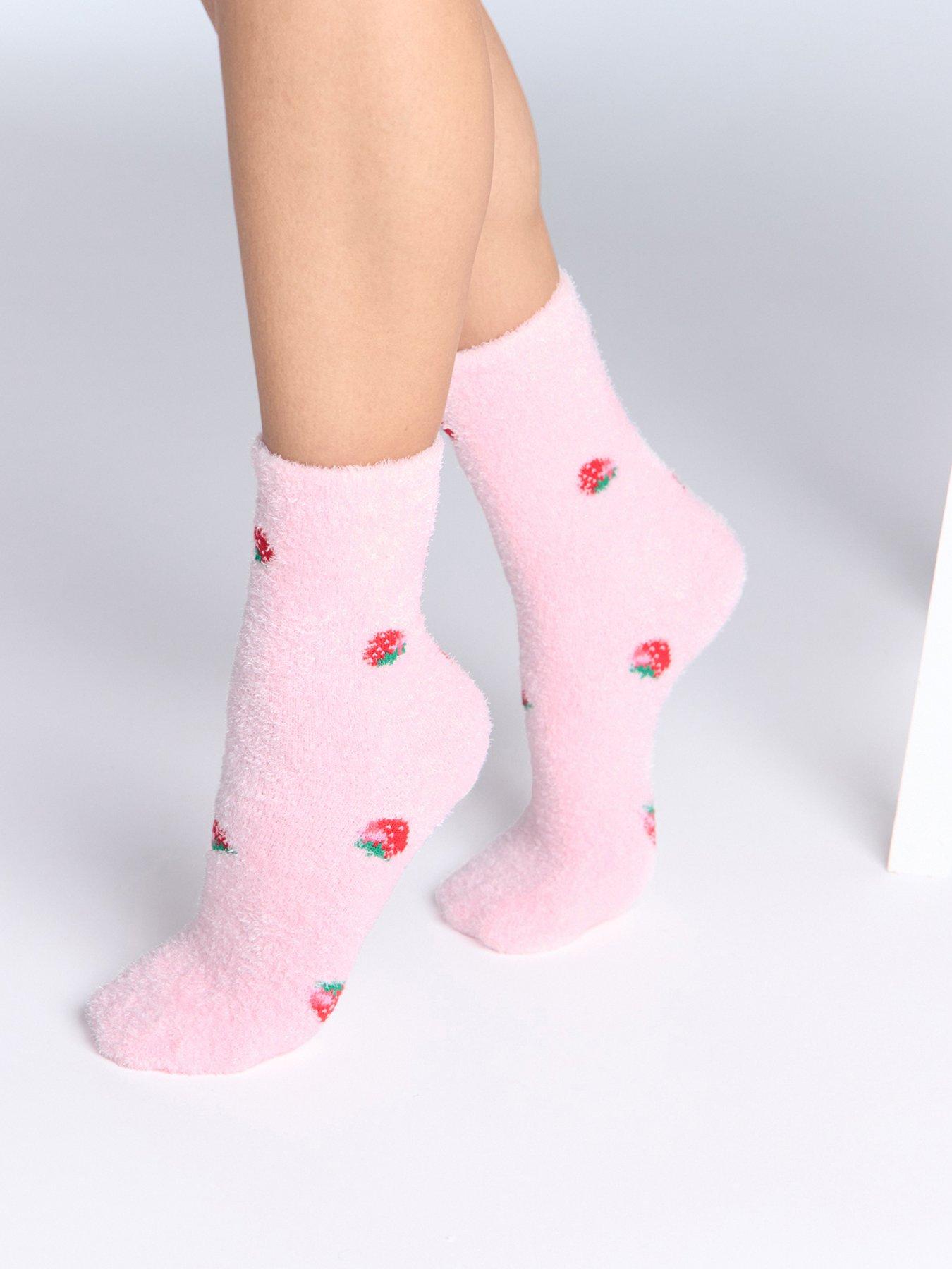 boux-avenue-strawberry-cosy-ankle-sock-pink-mix