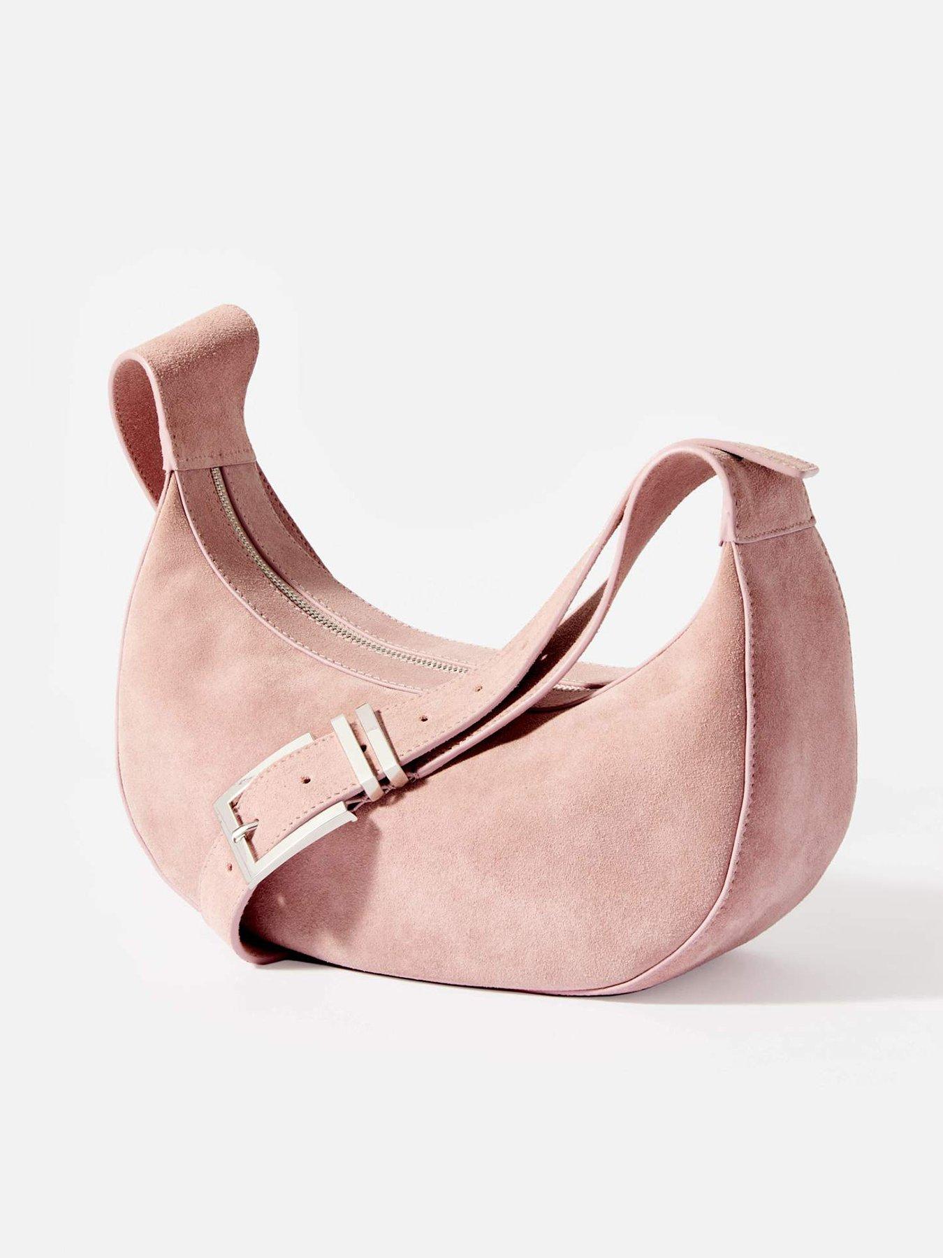 Image 1 of 4 of Mint Velvet Frankie Suede Sling Bag - Pink