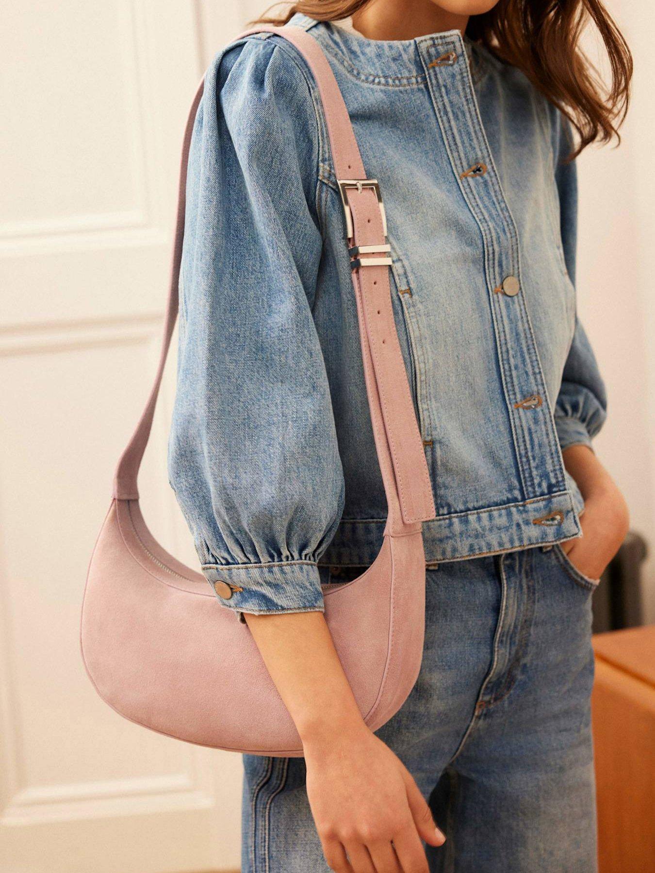 Image 2 of 4 of Mint Velvet Frankie Suede Sling Bag - Pink
