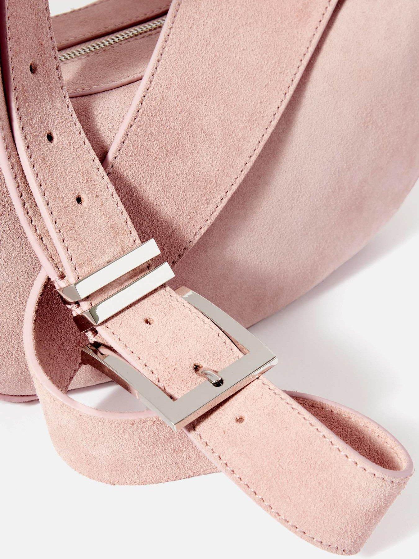 Image 4 of 4 of Mint Velvet Frankie Suede Sling Bag - Pink