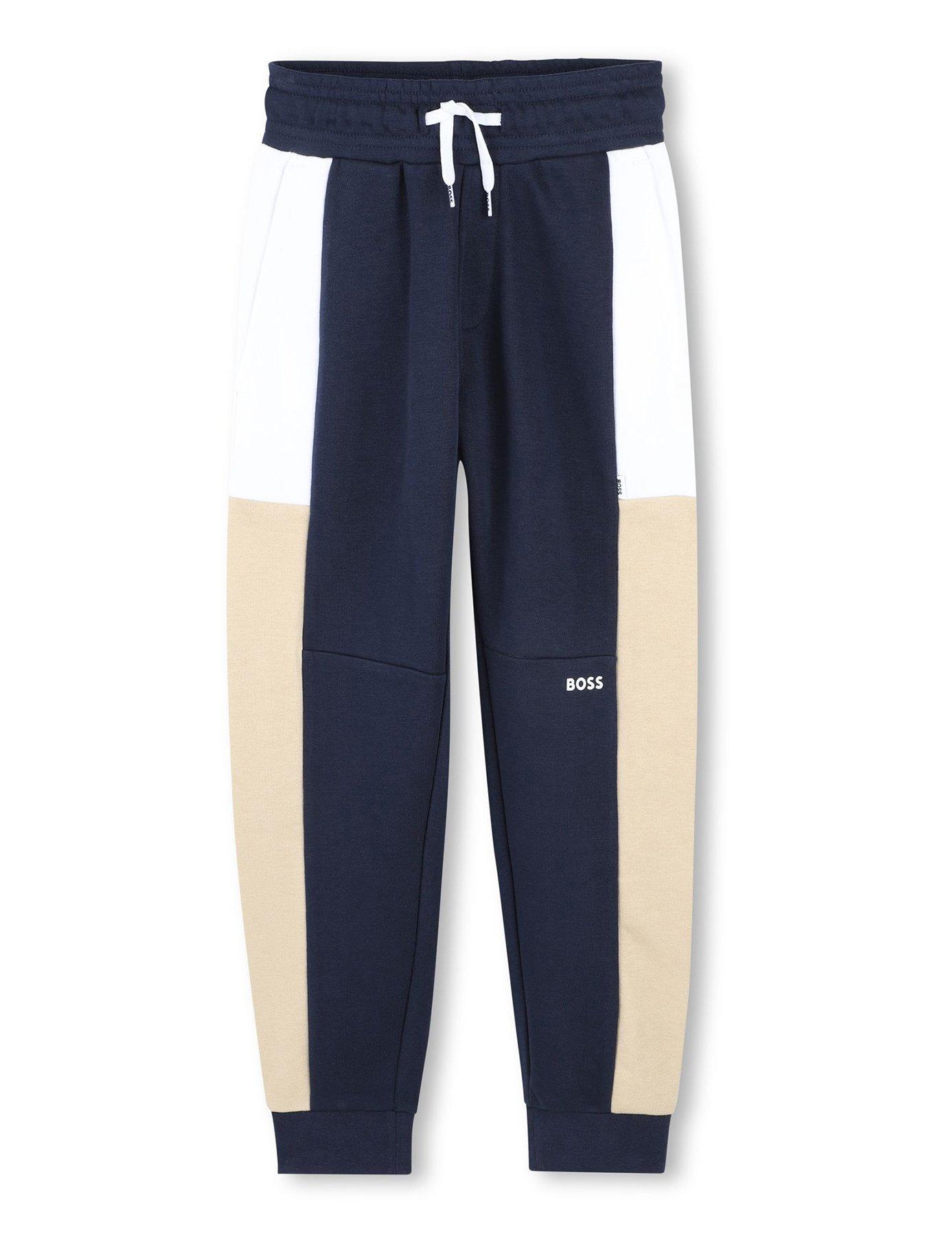 BOSS Boys Colour Block Jog Pants - Navy